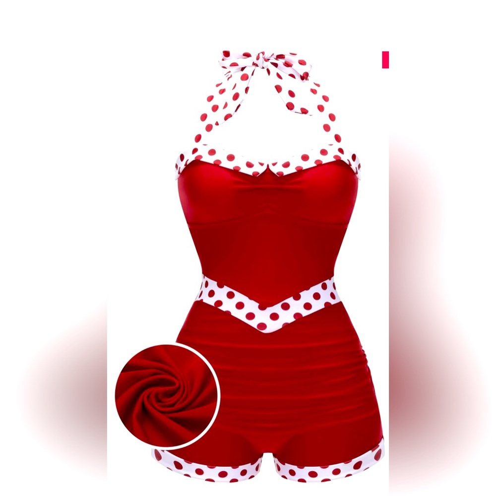 NEW with tags, gorgeous retro red one piece swimsuit!